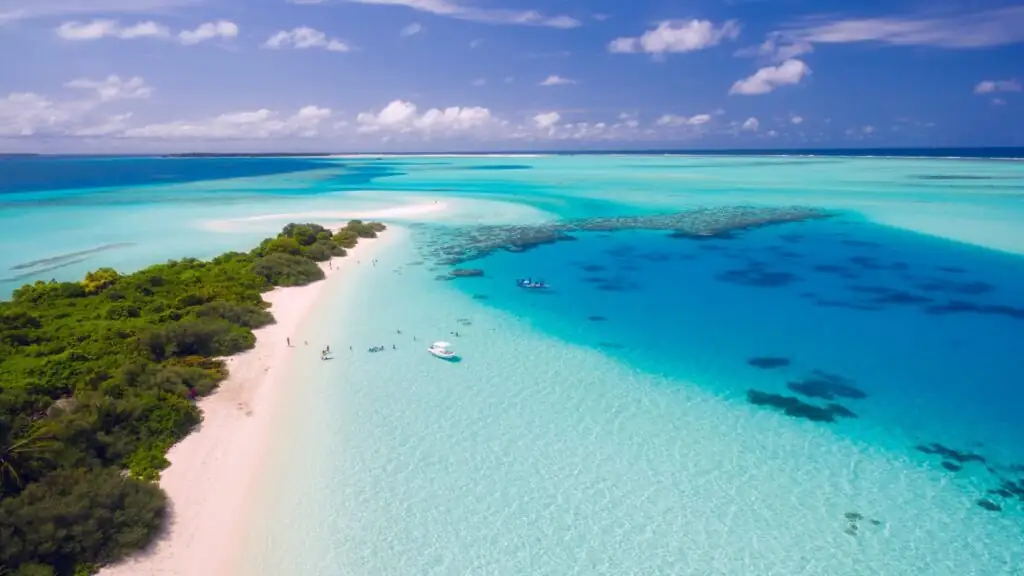 Pemba Channel reef wall and coastline